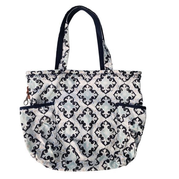 Thirty-One Retro Metro Fab Flourish Tote Bag With Key Fob - Picture 1 of 8